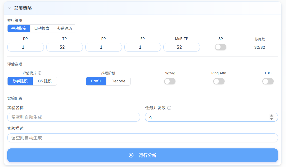 并行策略配置区域